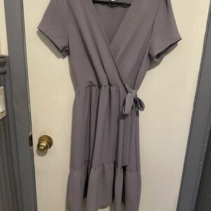 Gilli solid V-Neck Midi With Front Knot